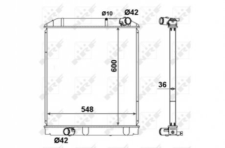 Радиатор, охлаждения дивгателя NRF 58442