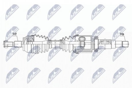 Приводний вал NTY NPW-FR-145