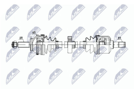 ПІВВІСЬ | HYUNDAI TRAJET 2.0,2.0CRDI 00-, SONATA EF 2.0,2.4 98- /ПРАВ,MTM/ NTY NPW-HY-607