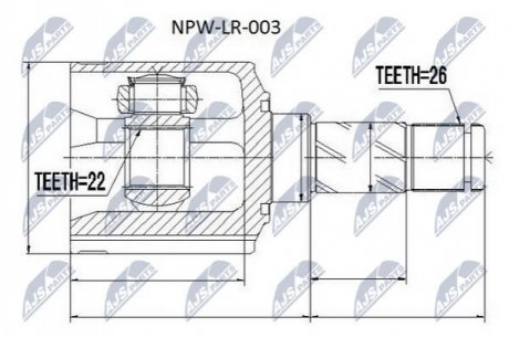 ШРУС внутренний задний 22X35X26 Land Rover Freelander 2 NTY NPW-LR-003