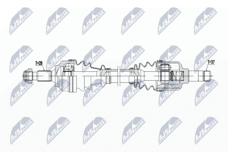 ПІВВІСЬ | PEUGEOT EXPERT/TRAVELLER 1.6BLUEHDI 115KM 16-, CITROEN JUMPY/SPACETOURER 1.6BLUEHDI 16-, TOYOTA PROACE/PROACE VERSO 1.5D4D,1.6D4D 16- /ЛІВ,MTM ML6C/ NTY NPW-PE-099