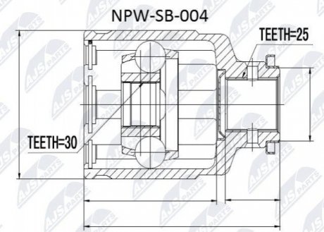 Комплект шарниров, приводной вал. NTY NPW-SB-004
