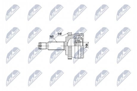 Комплект шарниров, приводной вал. NTY NPZ-KA-368
