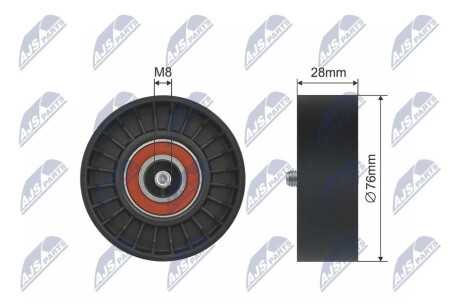 РОЛИК РУЧЕЙКОВОГО РЕМЕНЯ | MERCEDES C (CL203), C T-MODEL (S203), C T-MODEL (S204), C (W203), C (W204), CLC (CL203), CLK (A209), CLK (C209), E T-MODEL (S211) 1.6-1.8LPG 05.02- NTY RNKME027