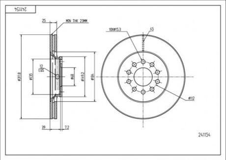 Диск тормозной OEM 241154