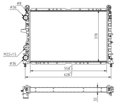 CHLODNICA TIPO,TEMPRA 1.9TD 88- OEM 600404