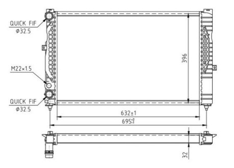 HART AUDI Радиатор вод. охлаждения A4 1.6E 96- OEM 600932