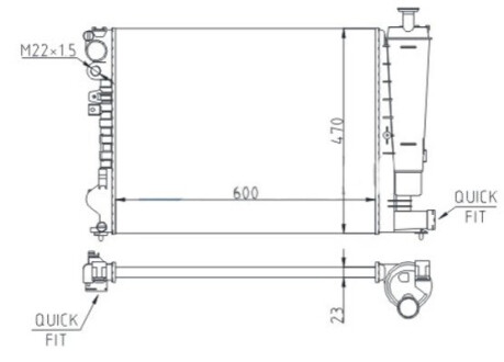 Радіатор двигуна OEM 605977