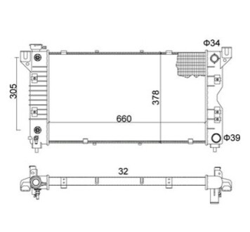 CHLODNICA VOYAGER 3.0 V6 96-01 OEM 606408