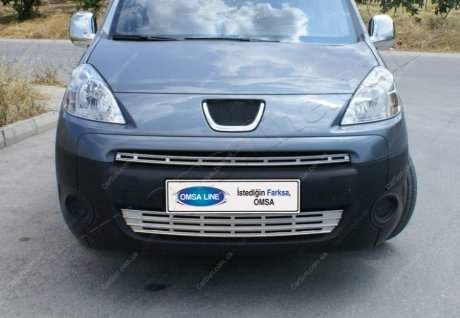 Peugeot Partner (2008-2011) Накладки на решетку радиатора 2шт Omsaline 5723081