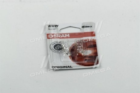 Автолампа Original W5W W2,1x9,5d 5 W прозрачная OSRAM 282502B (фото 1)
