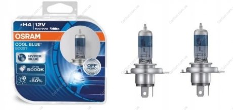 Автолампа Cool Blue Boost H4 P43t 90 W 100 W светло-голубая OSRAM 62193CBBHCB