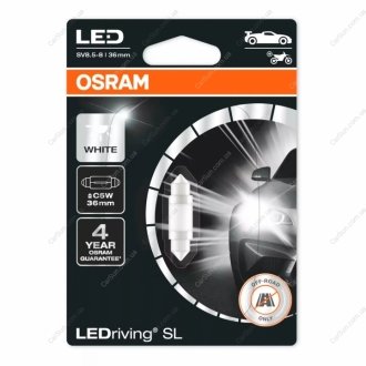 Лампа светодиодная C5W 12V 1W SV8.5 LEDriving SL (36mm) - 6418DWP-01B (N0177252 / N0175252 / F5RZ13466C) OSRAM 6418DWP01B