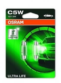 Лампа допоміжн. освітлення C5W 12V 5W SV8.5-8.5 Ultra Life blister (вир-во) OSRAM 6418ULT02B (фото 1)