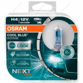 Лампа фарна H4 12V 60/55W P43t COOL BLUE INTENSE Next Gen компл. OSRAM 64193CBN-HCB