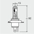 Лампочка 12 V H4 60/55 W П.43 +110% P Night Br OSRAM 64193NBU (фото 4)