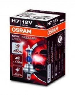 Автолампа Night Breaker Laser H7 PX26d 55 W прозоро-блакитна OSRAM 64210NBL