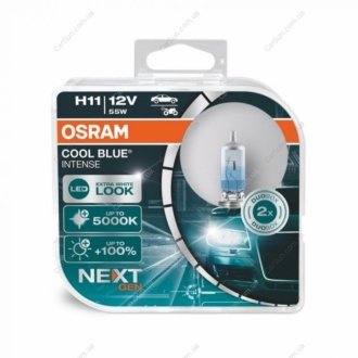 Автолампа Next Gen H11 PGJ19-2 55 W прозрачно-голубая OSRAM 64211CBNHCB