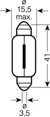 Автолампа Original C18W SV8,5-8 18 W прозрачная OSRAM 6475