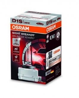 Автолампа Xenarc Night Breaker Unlimited D1S PK32d-2 35 W прозрачная OSRAM 66140XNB (фото 1)