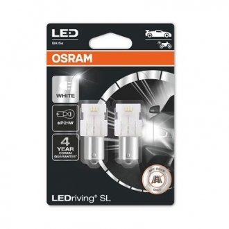 Лампа светодиодная P21W LED 12V 2,5W BA15S LEDriving SL (2шт.) - (N0177326 / N0177328 / 9913211210) OSRAM 7506DWP-02B (фото 1)