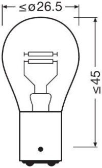 Лампа розжарювання P21/5W12V 21/5W BAY15d Ultra Life (Blister 2шт) OSRAM 7528ULT2BL