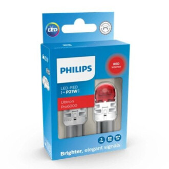 Автолампа Ultinon Pro6000 P21W BA15s красная PHILIPS 11498RU60X2