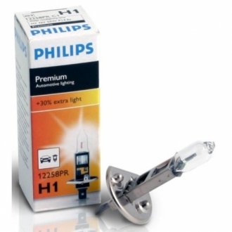 Лампа головного света H1 55W Premium +30% PHILIPS 12258PR (фото 1)