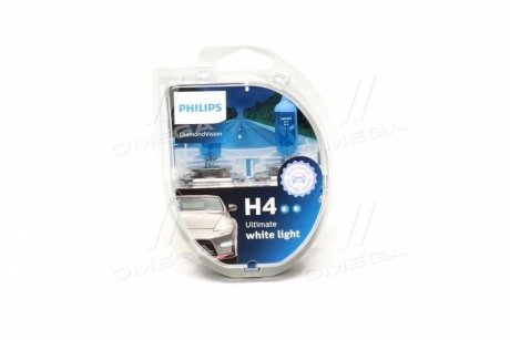 Автолампа DiamondVision H4 P43t-38 55 W 60 W синя PHILIPS 12342DVS2 (фото 1)
