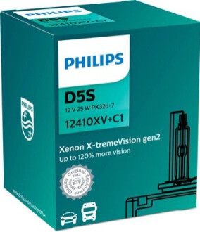 Автолампа X-tremeVision gen2 +120% D5S PK32d-7 25 W прозрачная PHILIPS 12410XVC1