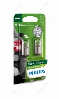 Автолампа LongLife EcoVision R5W BA15s 5 W прозрачная PHILIPS 12821LLECOB2