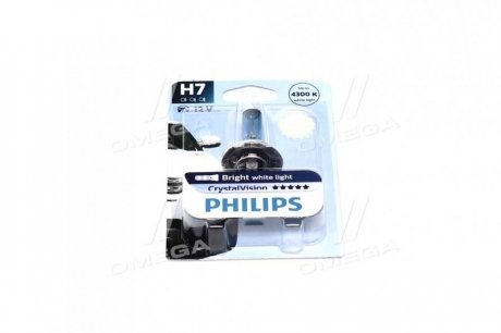 Автолампа CrystalVision H7 PX26d 55 W светло-голубая PHILIPS 12972CVB1