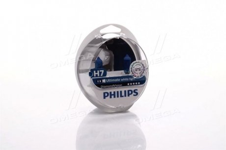 Автолампа DiamondVision H7 PX26d 55 W синяя PHILIPS 12972DVS2