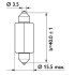 Автолампа T15X43 SV8,5 15 W прозора PHILIPS 13850CP (фото 3)