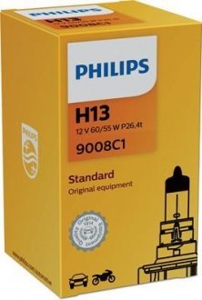 Лампа H13 12V 60/55W P26,4T упаковка коробка - 9008 C1 PHILIPS 9008C1