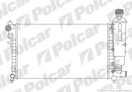 Радиатор, охлаждения дивгателя Polcar 230608-6