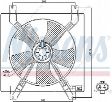 Вентилятор с корпусом/кронштейном Polcar 250523W1-Q