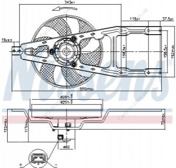 Вентилятор с корпусом/кронштейном Polcar 300123W2S