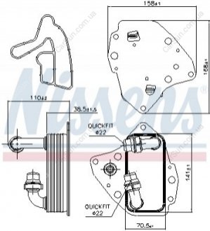 Масляний радіатор Fiat Doblo 1.6D 09- Polcar 3042L8-1