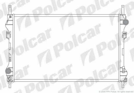 Радиатор охлаждения (-AC) Ford Transit 2,4TDCi 00-06 Polcar 324708A1