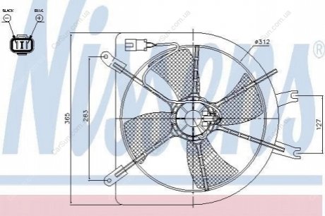 Вентилятор с корпусом/кронштейном Polcar 380723W1