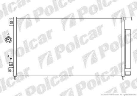 Радиатор кондиционера Polcar 3833K8C2