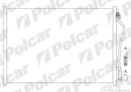 Радиатор кондиционера Mercedes S (C216), S (W221) 2.2D-6.2 10.05-12.13 Polcar 5031K8C1