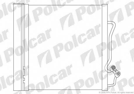 Радиатор кондиционера (с осушителем) Smart Cabrio,City-Coupe, Crossblade,Fortwo 0.6/0.8 CDI 99-07 Polcar 5095K8C1