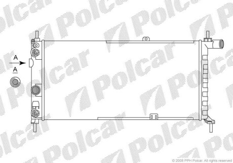 Радиатор, охлаждения дивгателя Polcar 550508-9