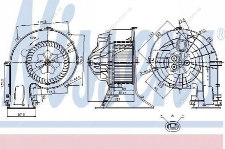 Вентилятор салону Fiat Croma Opel Signum, Vectra C, Saab 9-3, 9-3X 1.6-3.2 04.02- Polcar 5518NU-2