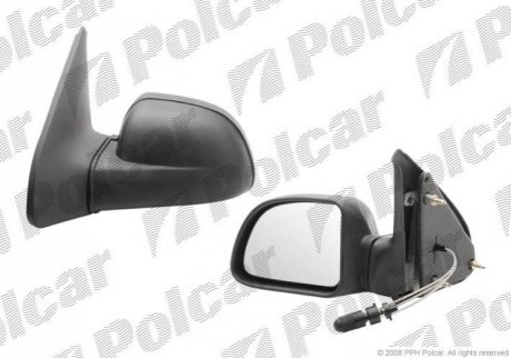 Зеркало внешнее RENAULT CLIO I (B57/C57), 05.90-09.98 Polcar 6006511M