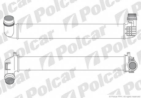 Радіатор повітря (Інтеркулер) Polcar 6014J84X (фото 1)