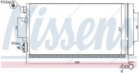 Радіатор кондицінера Renault Fluence, Grand Scenic III, Megane, Megane III, Scenic III 1.2-2.0D 11.08- Polcar 6014K8C2S