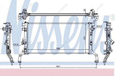 Радиатор охлаждения двигателя RENAULT LAGUNA III 1.5D/2.0D 10.07- Polcar 603908-1 (фото 1)